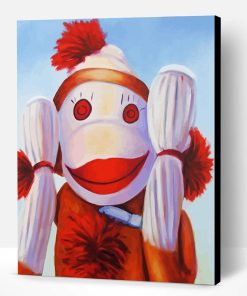 Hear No Bad Sock Monkey Paint By Number