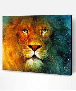 Lion With Green Eyes Illustration Paint By Number