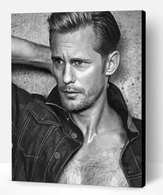 Monochrome Handsome Alexander Skarsgard Paint By Number