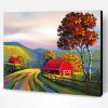 Red Barns Landscape Paint By Number