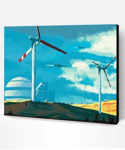 Vintage Wind Turbine Paint By Number