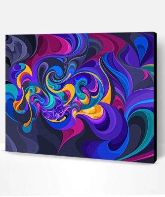 Abstract Colorful Waves Paint By Number