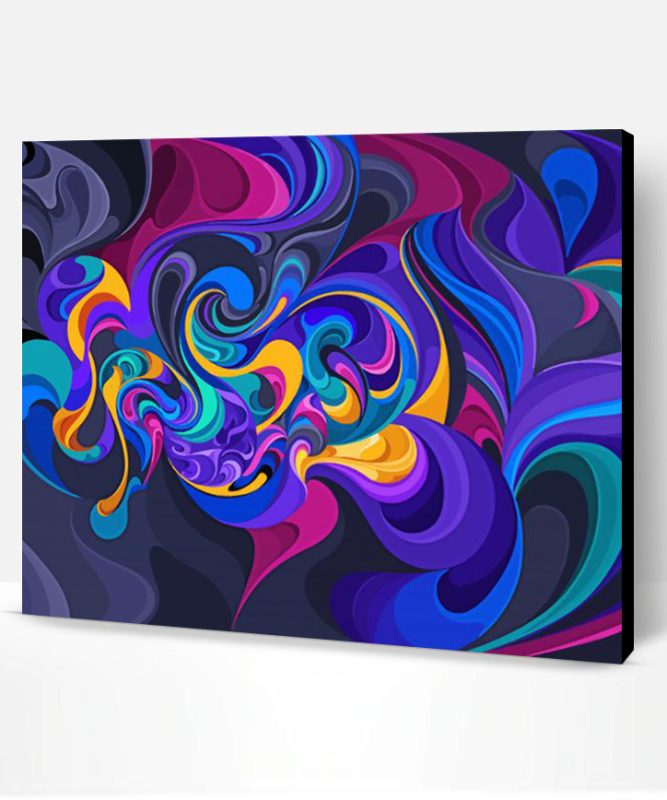 Abstract Colorful Waves Paint By Number