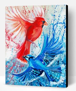 Cardinal And Blue Jay Birds Paint By Number