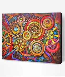 Colorful Mechanical Gears Paint By Number