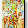 Colorful Giraffe And Baby Art Paint By Number