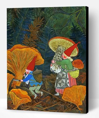 Gnomes And Mushrooms Paint By Number