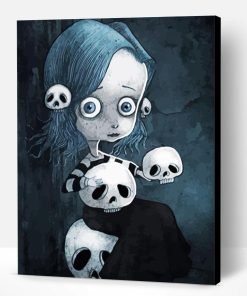 Gothic Girl Skull Animation Paint By Number