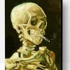 Head Of A Skeleton With A Burning Cigarette Paint By Number