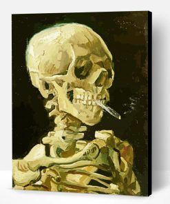 Head Of A Skeleton With A Burning Cigarette Paint By Number