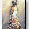 Lady With Long Flower Dress Paint By Number