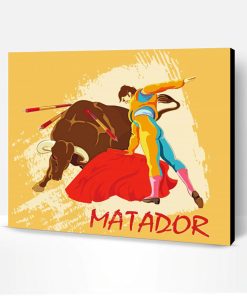 Matador And Bull Fight Paint By Number