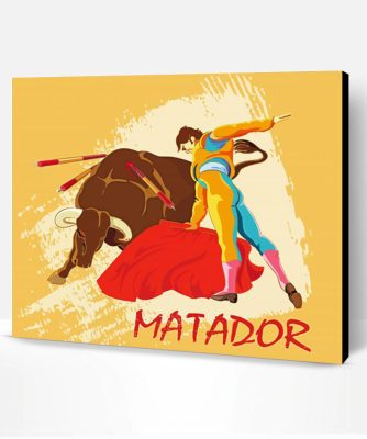 Matador And Bull Fight Paint By Number