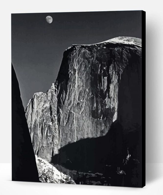 Moon And Half Dome By Ansel Adams Paint By Number