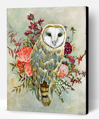 Owl With Flowers Paint By Number