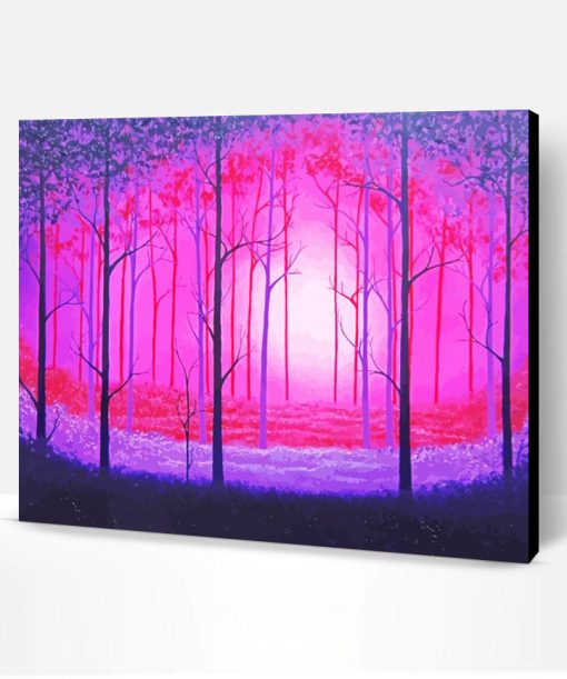 Pink Forest Art Paint By Number