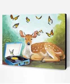 Record Player And Deer Paint By Number