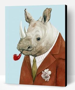 Rhino Wearing Suit Paint By Number