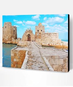 Sidon Sea Castle Lebanon Paint By Number