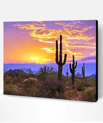 Southwest Desert Scene Sunset Paint By Number