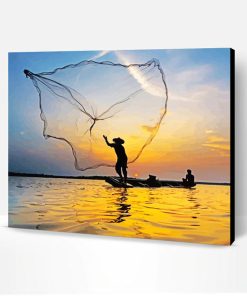 Throwing Net At Sunset Paint By Number