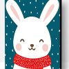 White Bunny In Snow Paint By Number