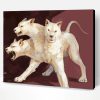 White Three Headed Dog Paint By Number