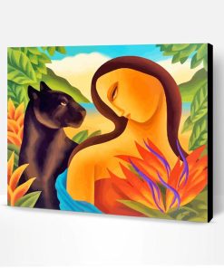 Woman And Black Panther Art Paint By Number