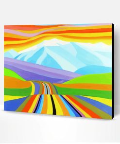 Abstract Colorful Mountains Paint By Number