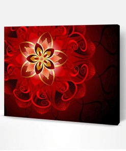 Abstract Red Flower Paint By Number