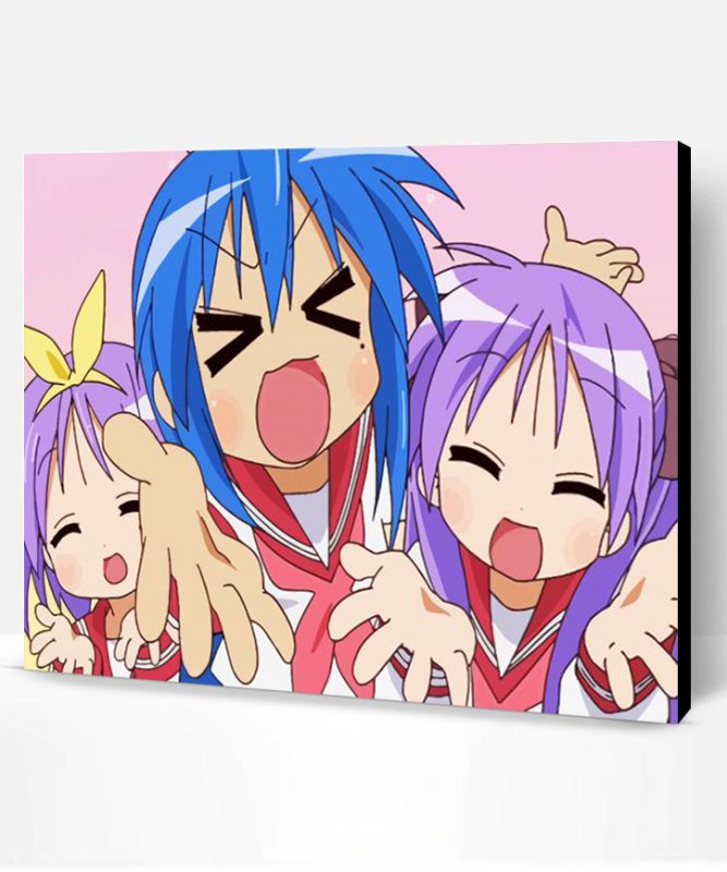 Adorable Lucky Star Anime Girls Paint By Number