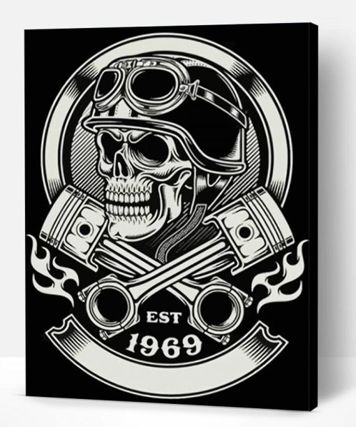 Aesthetic Biker Skull Paint By Number