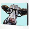 Aesthetic Cow Wearing Glasses Paint By Number