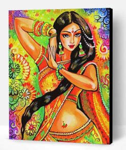Aesthetic Hindu Dancer Illustration Paint By Number