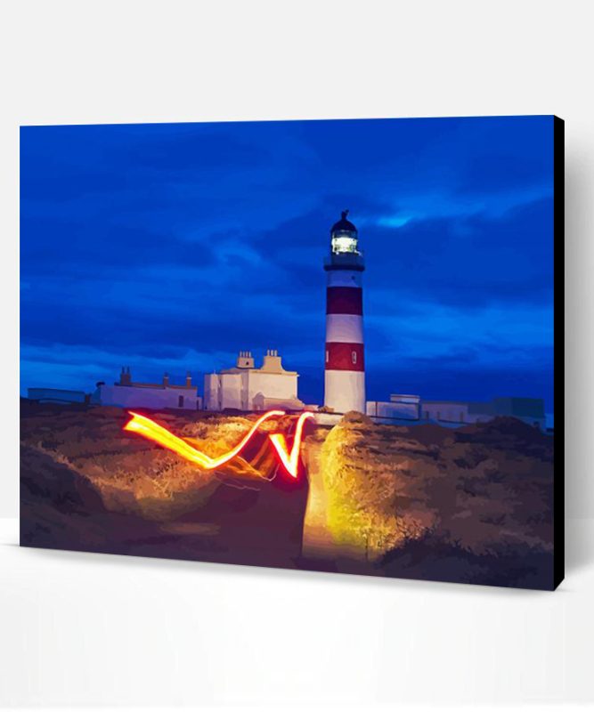 Aesthetic Point Of Ayre Lighthouse Isle Of Man Paint By Number
