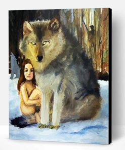 Aesthetic Little Girl And Her Wolf Paint By Number
