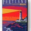 Aesthetic Maine Poster Illustration Paint By Number