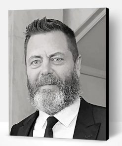 Black And White Nick Offerman Paint By Number
