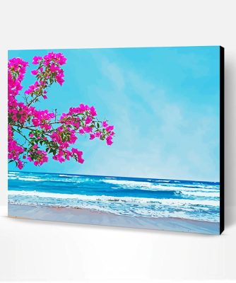 Bougainvillea And Beach Paint By Number