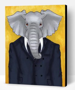 Classy Elephant In Suit Paint By Number