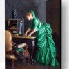 Classy Woman In Green Dress Paint By Number