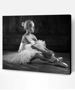 Cute Black And White Ballerina Paint By Number