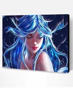 Blue Haired Girl Paint By Number