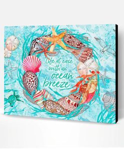 Starfish And Shell Ocean Wreath Paint By Number
