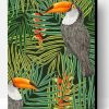 Abstract Tropical Birds Paint By Number