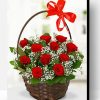 Basket Of Red Roses Paint By Number