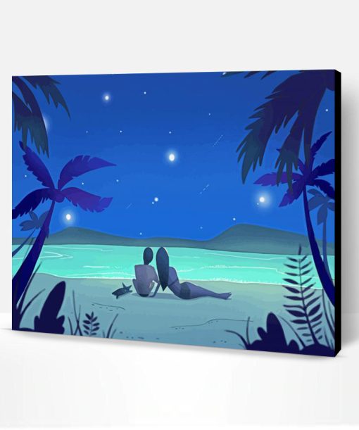 Beach Night Illustration Paint By Number