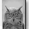 Black And White Owl With Glasses Paint By Number