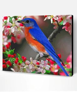 Blue Bird And Blossom Paint By Number