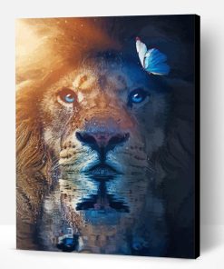 Butterfly With Lion In Water Paint By Number